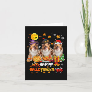 Shetland Sheepdog Hund Happy halloween Thanksgivin Kort