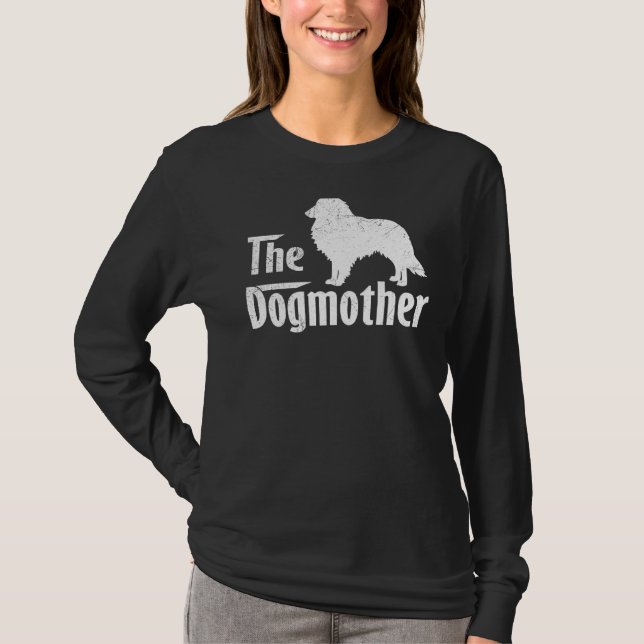 Shetland Sheepdog Hund Mamma Mors dag T Shirt (Framsida)