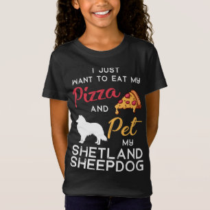 Shetland Sheepdog Hund Pizza älskare ägare Julafto T Shirt