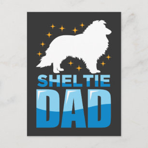 Shetland Sheepdog Hund Puppy Älskare Sheltie Pappa Vykort