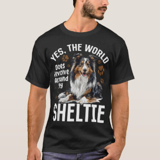 Shetland Sheepdog Hund Sheltie - Ja Världen T Shirt