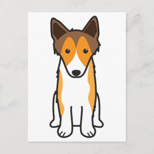 Shetland Sheepdog Hund Tecknad Film Vykort