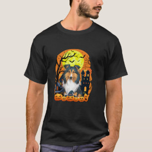 Shetland Sheepdog Hund with Pumpkins Scary Hallowe T Shirt