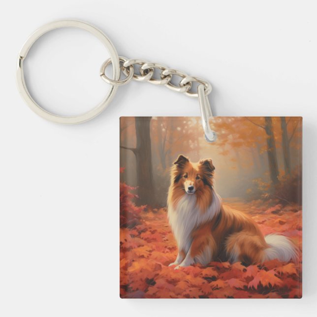 Shetland Sheepdog i Höst löv Fall Inspire (Framsidan)