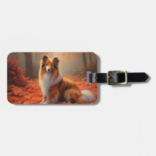 Shetland Sheepdog i Höst löv Fall Inspire Bagagebricka
