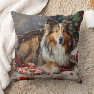 Shetland Sheepdog Jul Festive Kudde