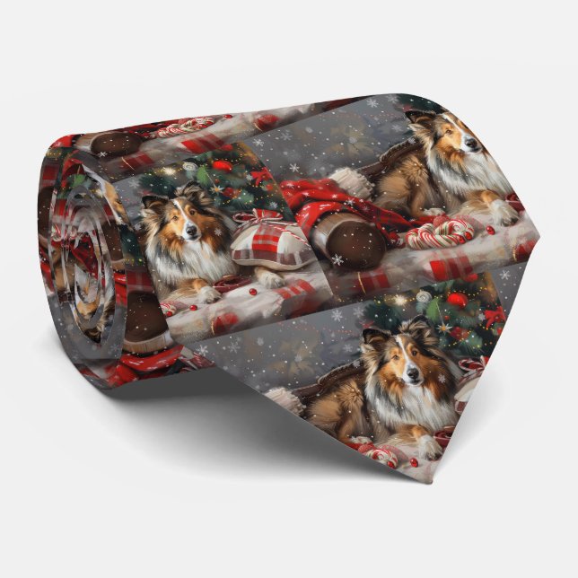 Shetland Sheepdog Jul Festive Slips (Rullad)
