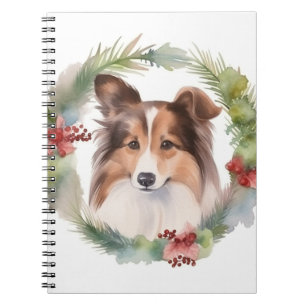 Shetland Sheepdog jul God Valp Anteckningsbok