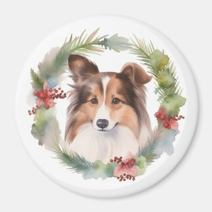 Shetland Sheepdog jul God Valp Magnet