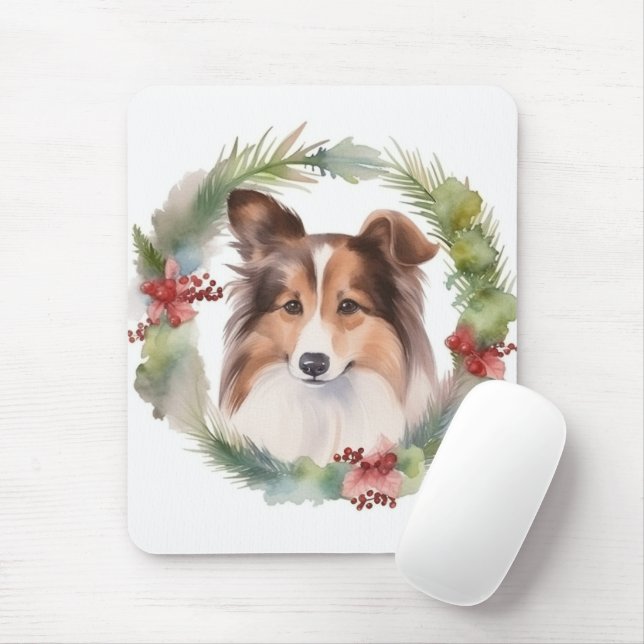Shetland Sheepdog jul God Valp Musmatta (Med mus)