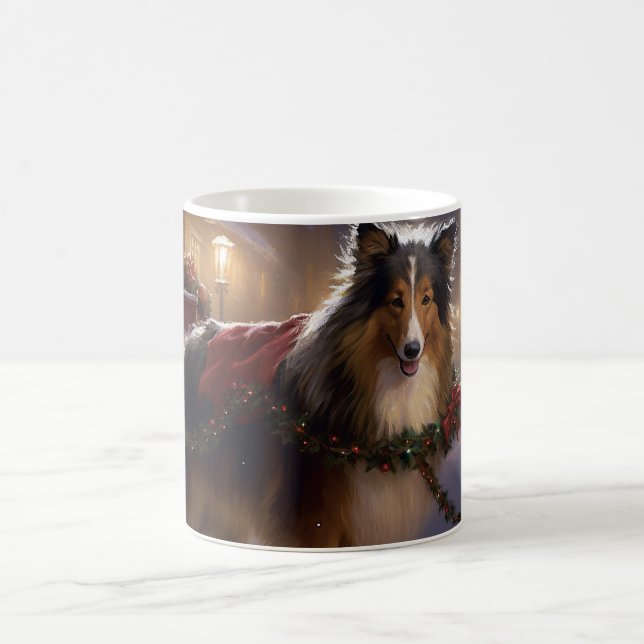 Shetland Sheepdog jul jul, festsäsong Kaffemugg (Center)