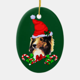 Shetland Sheepdog jul Julgransprydnad Keramik