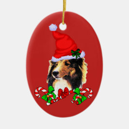 Shetland Sheepdog jul Julgransprydnad Keramik