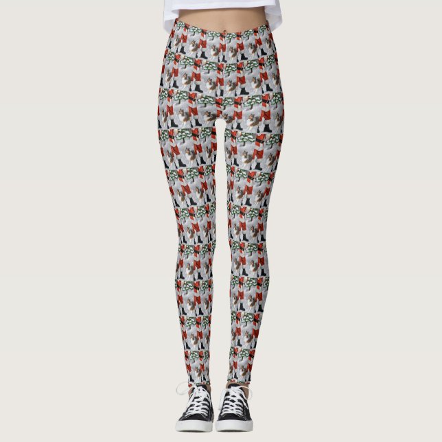 Shetland Sheepdog jul Leggings (Framsida)
