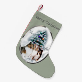 Shetland Sheepdog jul Liten Julstrumpa