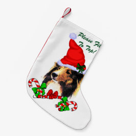Shetland Sheepdog jul Liten Julstrumpa