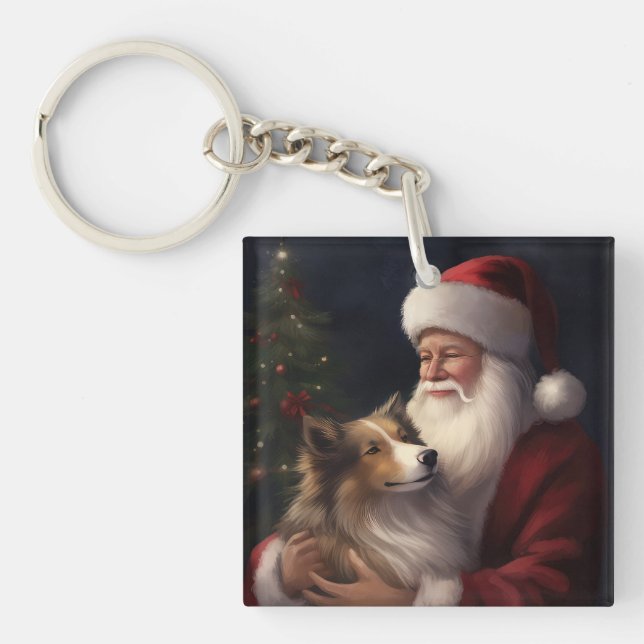 Shetland Sheepdog Jul Tomte Festlig Jul (Framsidan)
