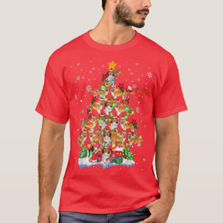 Shetland Sheepdog Julgran Ljus Santa Shel T Shirt