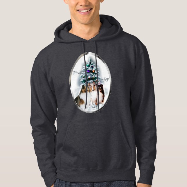 Shetland Sheepdog-julklappar Hoodie (Framsida)