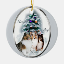 Shetland Sheepdog-julklappar Julgransprydnad Keramik