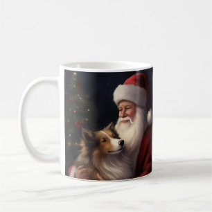 Shetland Sheepdog Jultomten Festive jul Kaffemugg