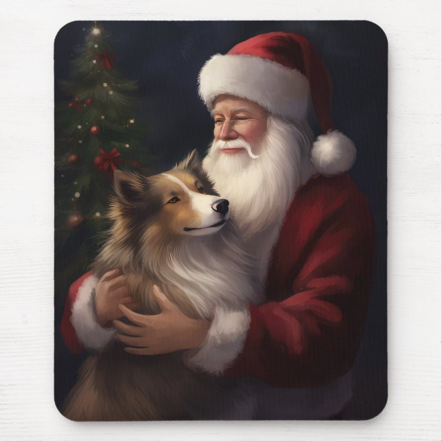 Shetland Sheepdog Jultomten Festive jul Musmatta (Framsidan)
