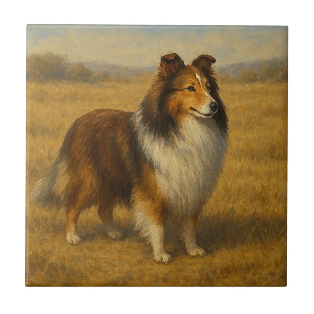 Shetland Sheepdog Kakelplatta (Framsidan)