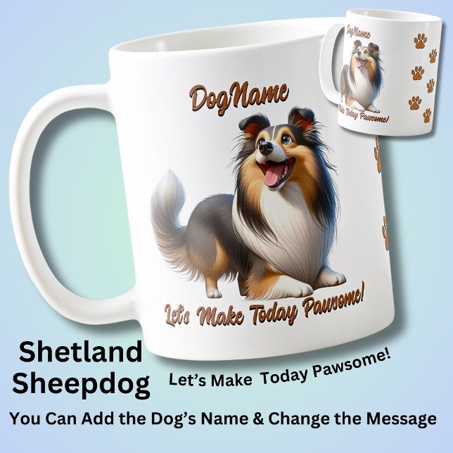 Shetland Sheepdog - Lägg till Hund Namn, Ändra tex Kaffemugg (Skapare uppladdad)