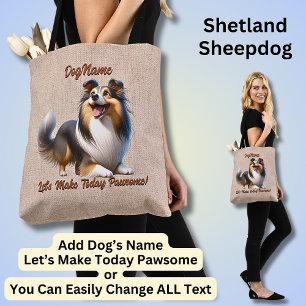 Shetland Sheepdog - Lägg till Hund Namn, Ändra tex Tygkasse