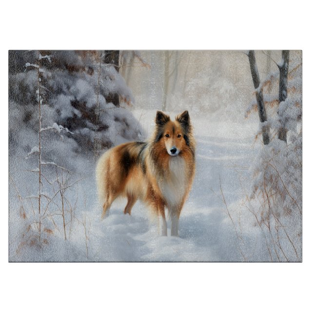 Shetland Sheepdog Låt det snöa jul (Framsidan)