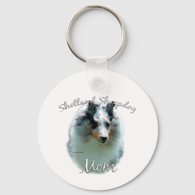 Shetland Sheepdog (merle) Mamma 2 Nyckelring (Framsida)