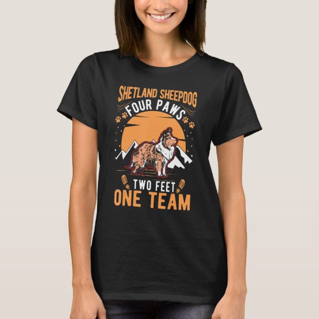 Shetland Sheepdog Mini Collie Sheltie T Shirt (Framsida)