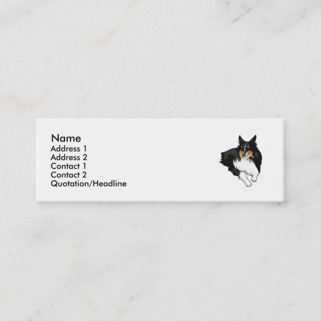 Shetland Sheepdog Mini Visitkort (Framsida)