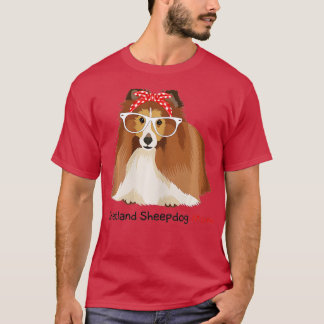 Shetland Sheepdog Mom Bandana Womens Sheltie Dog T Shirt