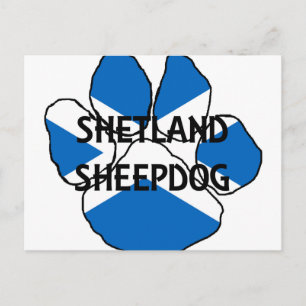 Shetland Sheepdog namn Scotland flagga tass.png Vykort