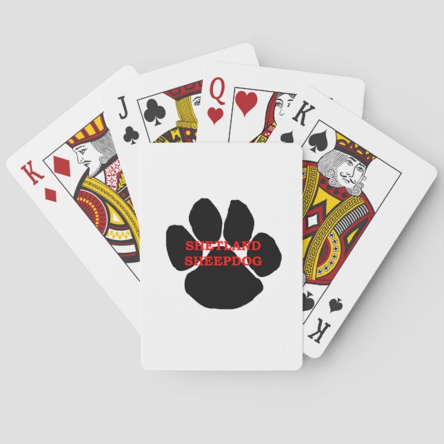 Shetland Sheepdog Namn Tass Casinokort (Baksidan)