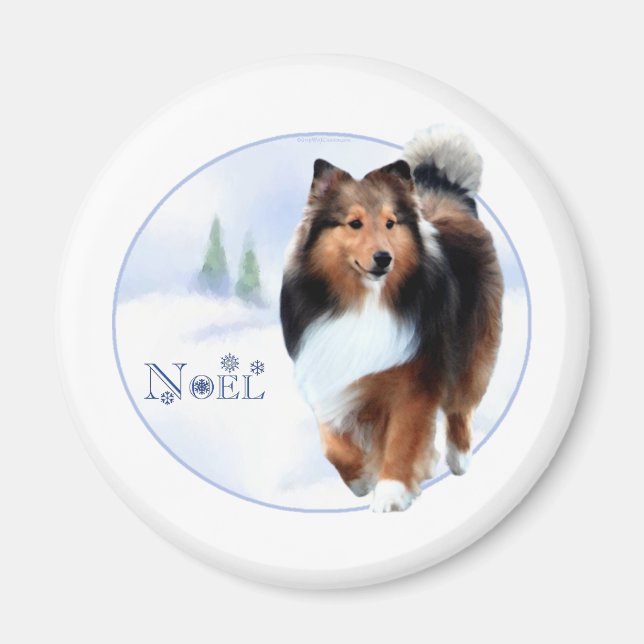 Shetland Sheepdog Noel - Magnet (Framsidan)