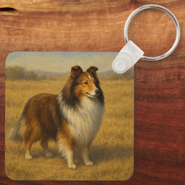 Shetland Sheepdog Nyckelring (Baksida)