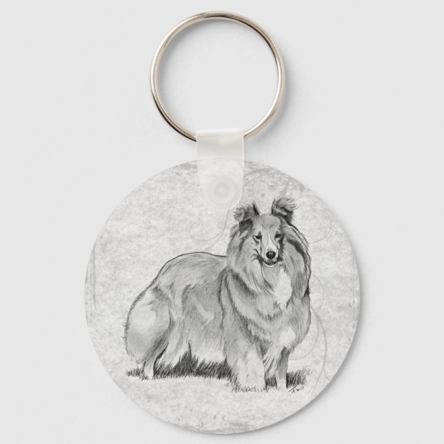 Shetland Sheepdog Nyckelring (Framsida)