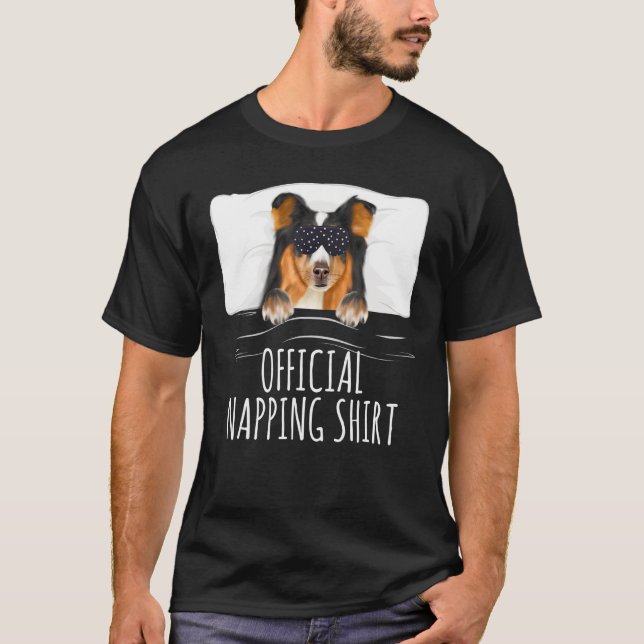 Shetland Sheepdog Officiell Nappin T Shirt (Framsida)