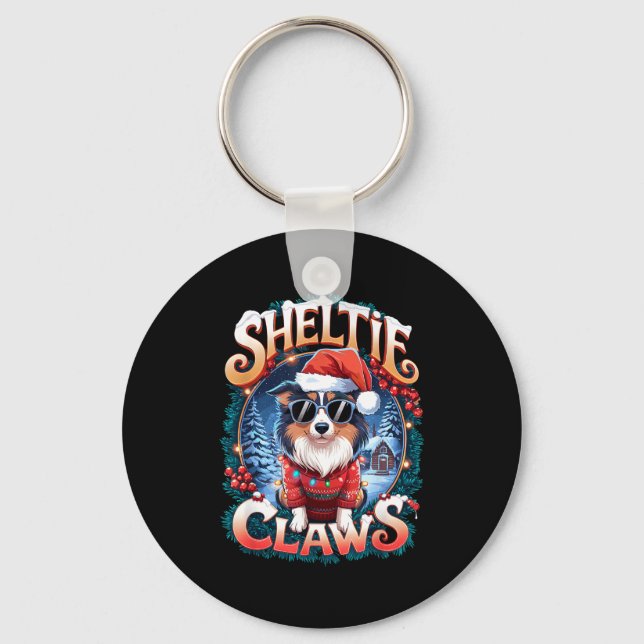 Shetland Sheepdog Owner Costume Sheltie Claws Chri Nyckelring (Framsida)