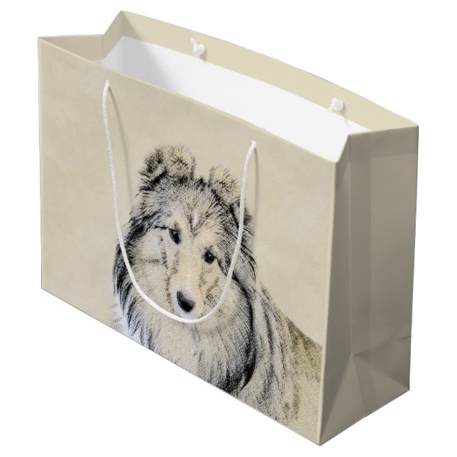 Shetland Sheepdog Painting - Cute Original Hund Ar (Baksidan Vinklad)