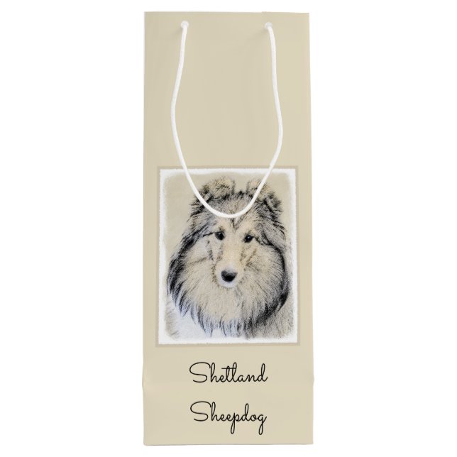 Shetland Sheepdog Painting - Cute Original Hund Ar (Baksidan)