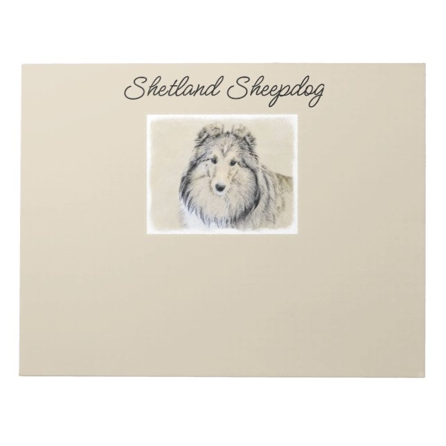 Shetland Sheepdog Painting - Cute Original Hund Ar Anteckningsblock (Framsida)