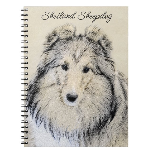 Shetland Sheepdog Painting - Cute Original Hund Ar Anteckningsbok (Framsidan)