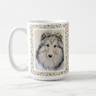 Shetland Sheepdog Painting - Cute Original Hund Ar Kaffemugg