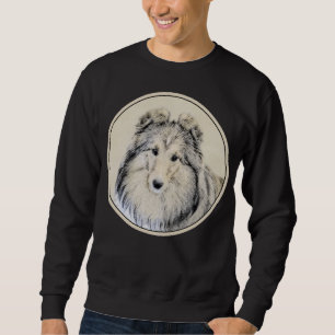 Shetland Sheepdog Painting - Cute Original Hund Ar Lång Ärmad Tröja