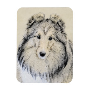 Shetland Sheepdog Painting - Cute Original Hund Ar Magnet