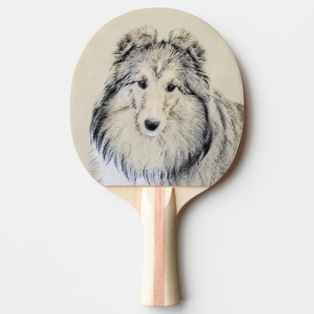 Shetland Sheepdog Painting - Cute Original Hund Ar Pingisracket (Framsidan)