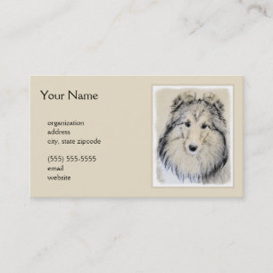 Shetland Sheepdog Painting - Cute Original Hund Ar Visitkort